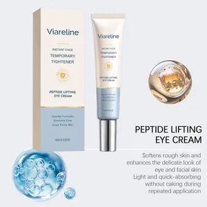 Λεπτομέρεια της κρέμας ματιών VIARELINE Peptide Lifting με περιγραφή των οφελών του.