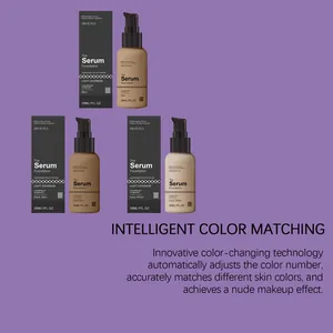 ARVIONA serum foundation set showing Ivory White, Skin, and Dark Skin shade options