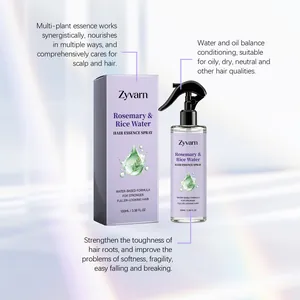 Spray capelli Zyvarn al rosmarino e acqua di riso con estratti vegetali per capelli forti.
