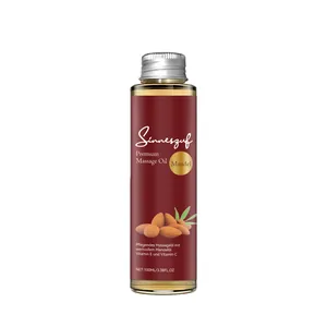 Premium almond massage oil for moisturizing skin care in a 100ml bottle