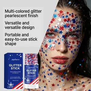 Vue détaillée du bâton de paillettes étoile Zephoco pour le visage et le corps, maquillage