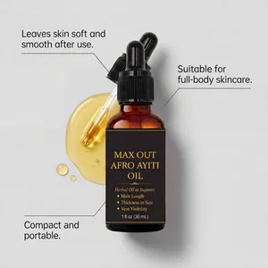 Primer plano detallado de aceite de hierbas para el cuidado corporal masculino en frasco