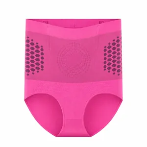 Fuchsia corrigerende onderbroek met hoge taille en ademende texturen