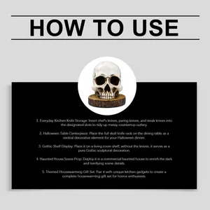 Nutzungsleitfaden für kreative Totenkopf-Harzornamente für Halloween-Küche und Gothic-Deko.
