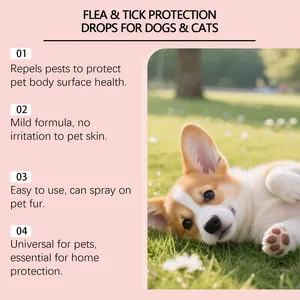 Flea and tick protection drops for pets featuring mild formula and easy application