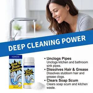 HOMEXA Sink and Drain Cleaner powder for deep cleaning bathroom and kitchen sink pipes