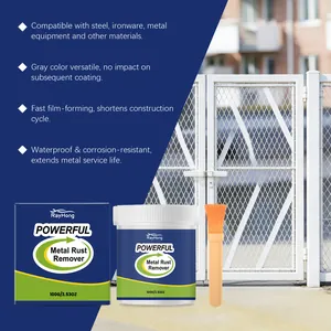 Powerful gray metal rust remover kit for iron fences and outdoor metal equipment maintenance