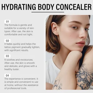 Details over hydraterende lichaamsconcealer voor gladde tatoeage-dekking en huidverzorging
