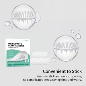 Λεπτομερής όψη των επιθεμάτων microdart OUHOE με υφή βελόνας και συσκευασία.