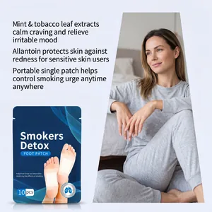 Cerotto detox piedi per fumatori con estratti di menta e tabacco per sollievo, 10 pz