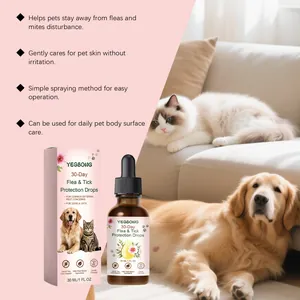 Pet flea and tick protection drops displayed with lifestyle dog and cat scene