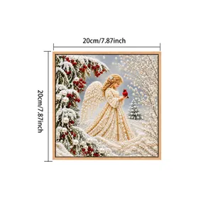 Detailed view of DIY 3D Christmas Angel pearl diamond painting with 20cm size