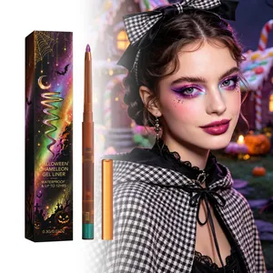 Détail de l'eye-liner gel caméléon Halloween n°03 avec maquillage des yeux vif