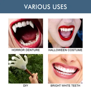 Kit professionnel de dents de vampire pour Halloween, dentiers d'horreur et déguisements DIY déco