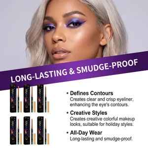 Coffret d'eye-liners gel caméléon imperméables pour maquillages créatifs d'Halloween
