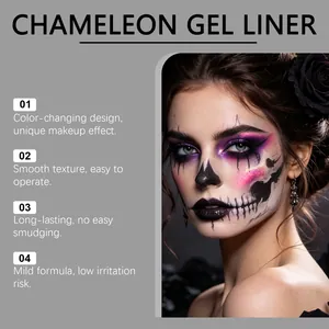 Maquillage d'Halloween professionnel avec eye-liner gel caméléon pour un design artistique