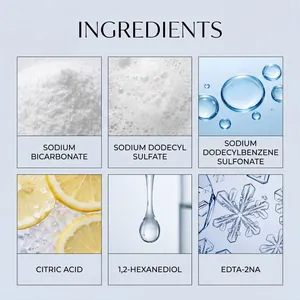 Panoramica dettagliata degli ingredienti del detergente lavatrice con bicarbonato di sodio