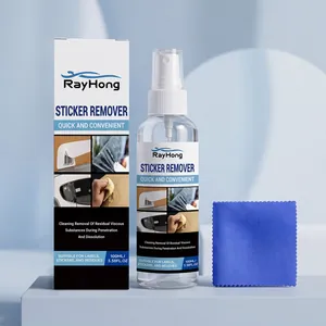 Quitapegatinas para Coche en Spray Limpiador de Residuos de Pegamento y Etiquetas Con Juego de Toalla de Microfibra para Superficies