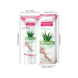 Precise size dimensions of 100g gentle hair removal cream with aloe vera extract