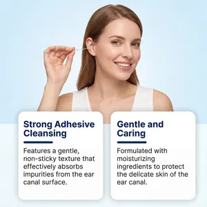 Young woman using Ximonth adhesive ear cleaning stick for gentle and effective hygiene