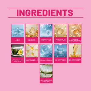 Gentle hair removal cream ingredients list with aloe vera extract and shea butter