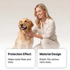 Gros plan d'un collier antipuces pour chien avec design élastique et protecteur.