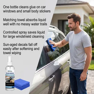 Spray quitapegatinas Rayhong con paño de microfibra para limpiar cristales de coche