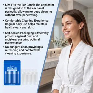 Ximonth sticky ear wax remover sticks detail showing self-sealed packaging and benefits
