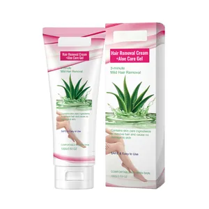 Gentle 3-minute hair removal cream with aloe vera gel for smooth body skin care