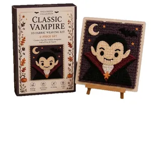 Kit de tissage de tissu complet pour Halloween, motif vampire classique avec petit chevalet
