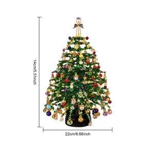 Albero di Natale fai-da-te con perline, dimensioni 14 cm altezza e 22 cm larghezza