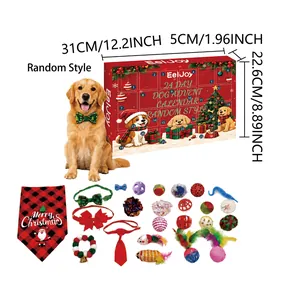 Calendario dell'Avvento EelJoy per cani con giocattoli festivi, bandana e palle colorate