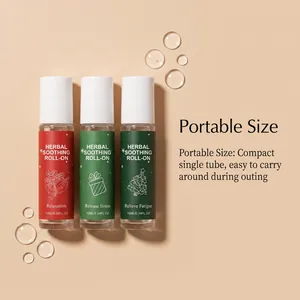 Coffret de trois huiles de massage à bille aux herbes dans des tubes de Noël portables