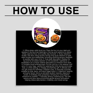 Detailed English instruction guide for the Halloween pumpkin slow rebound squishy toy