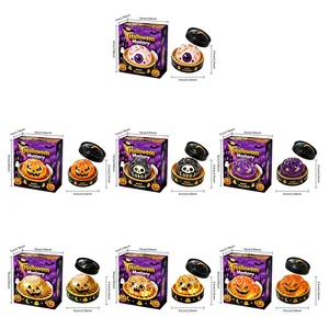 Variety pack of Halloween themed slow rebound squishy toys including detailed product dimensions