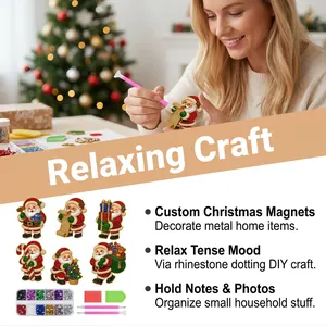 Détail des aimants de réfrigérateur DIY peinture diamant Père Noël et kit complet d'artisanat