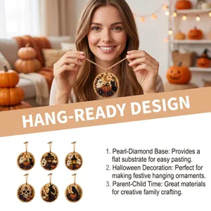DIY Halloween pearl diamond painted pendant set for festive home hanging decorations