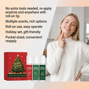 Vue détaillée du coffret de billes à base de plantes avec modèle montrant l'application