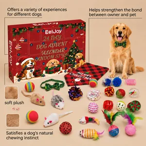 Vista dettagliata del calendario dell'Avvento EelJoy per cani con 24 giocattoli a sorpresa