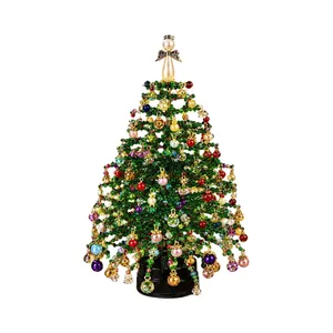 Squisito kit albero di Natale di perline fai-da-te con ornamenti colorati da tavolo