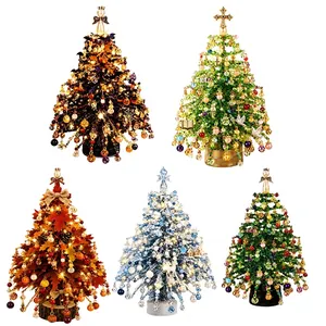 DIY beaded Christmas tree kit featuring five unique glass bead decorative styles and colors