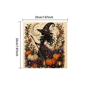 Vista dettagliata con dimensioni 20x20cm per il kit pittura diamante DIY Halloween