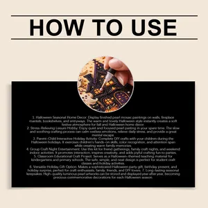 Guía de instrucciones con casos de uso para kit de pintura de perlas de Halloween