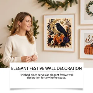 Dettaglio di pittura a diamante finita come elegante decorazione murale festiva casa