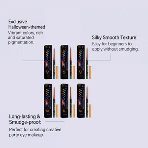 Lot d'eye-liners gel caméléon Halloween, longue tenue et sans bavure