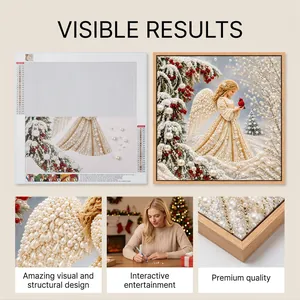 Detailed view of the DIY Christmas angel pearl diamond painting art kit features