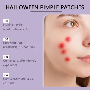 Infographic van Halloween puistjespleisters met ademend en onzichtbaar huidontwerp