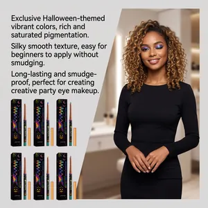 Coffret d'eye-liner gel caméléon Halloween avec 6 couleurs imperméables et durables