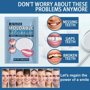 Jaysuing moldable false teeth beads for temporary repair of missing or broken teeth