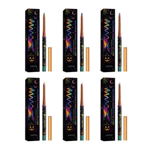Lot de crayons eyeliner gel caméléon Halloween imperméable pro en 6 tons métalliques